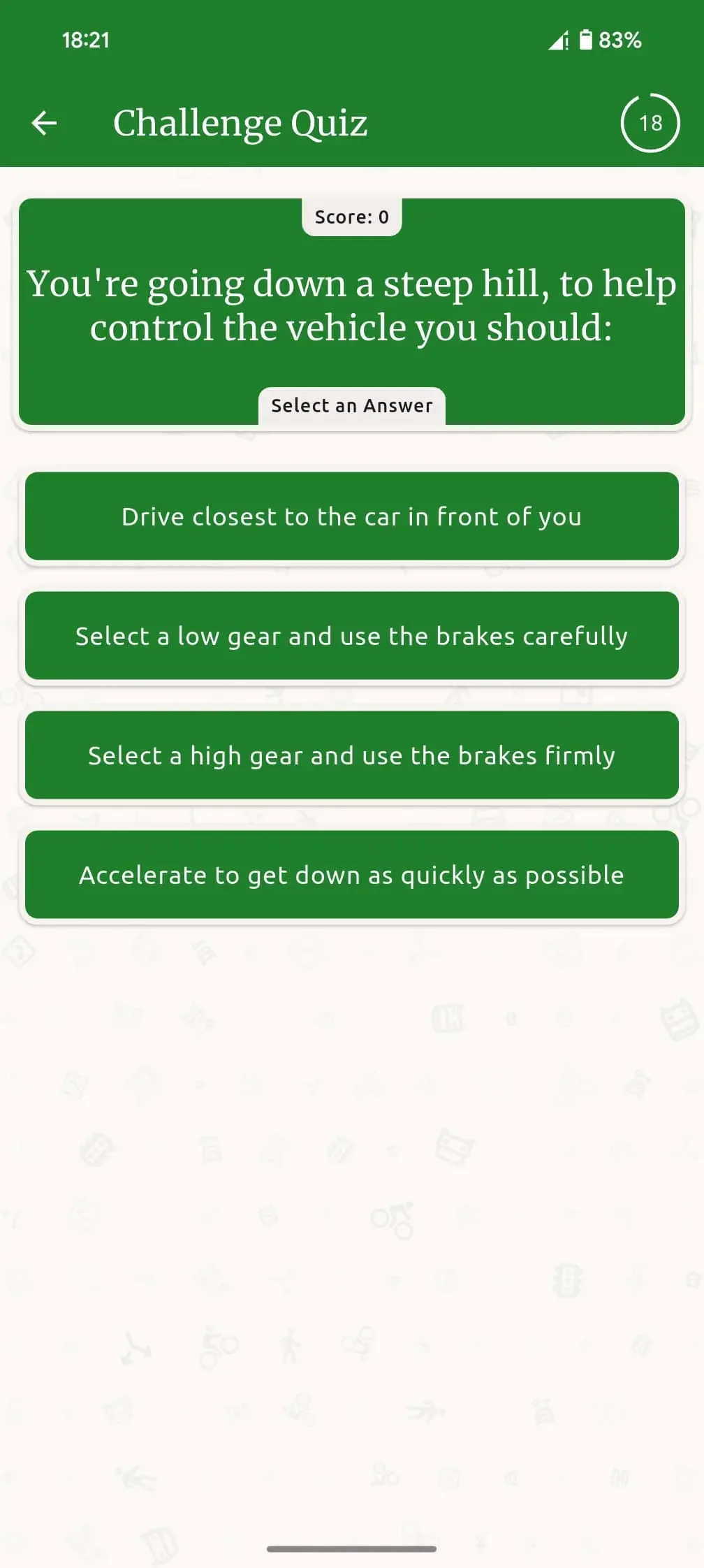 Practice Tests screen